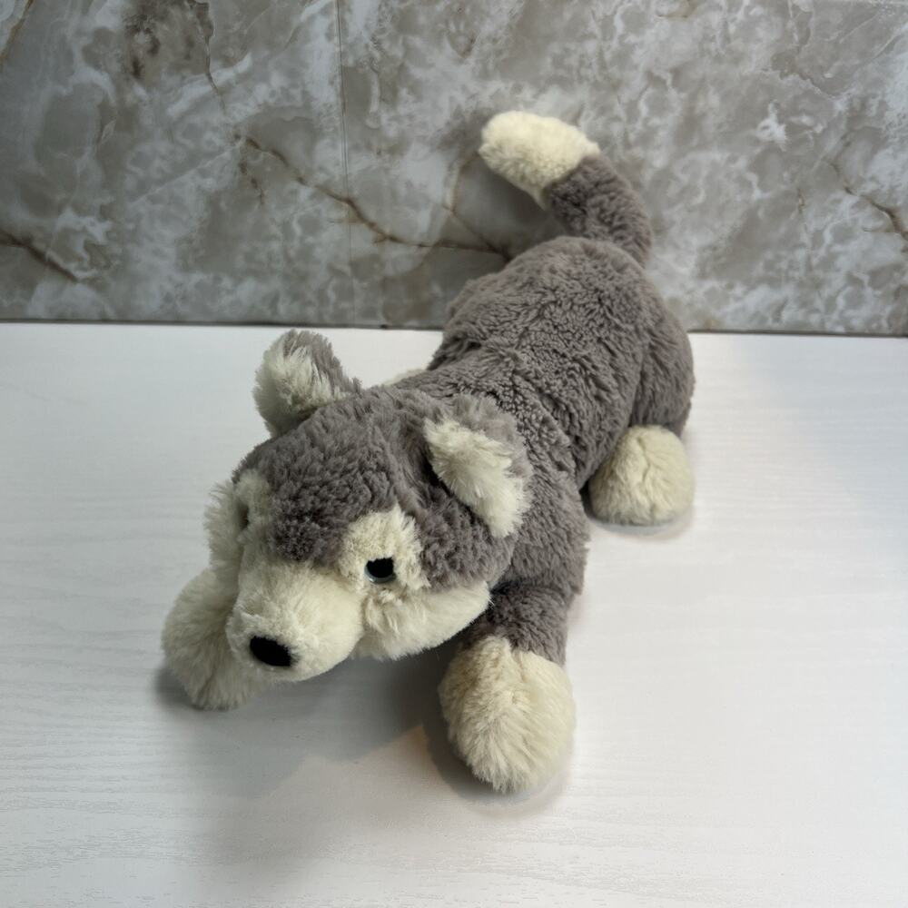 Jellycat Hudson Husky Plush 11” Gray White Blue Eye